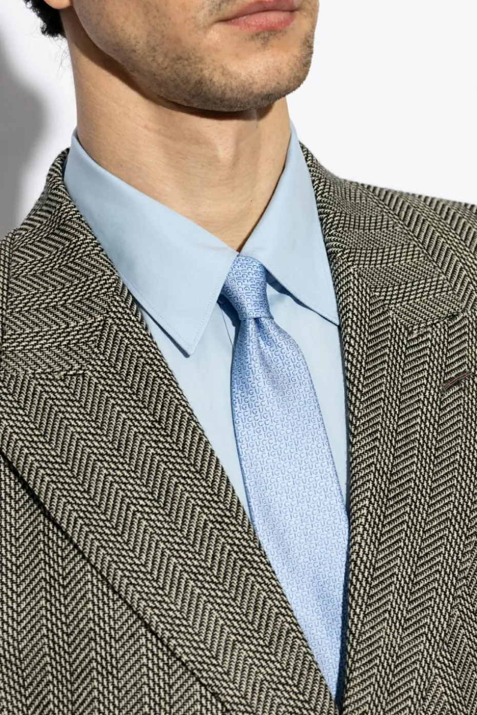 Gucci light blue Silk tie