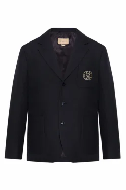 Gucci NAVY BLUE Blazer with monogram