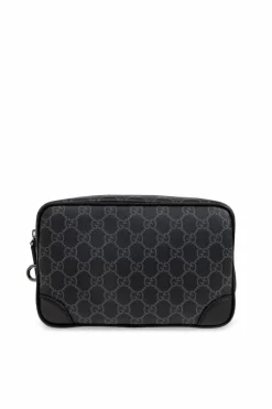Gucci NAVY BLUE Cosmetic bag GG Emblem Small