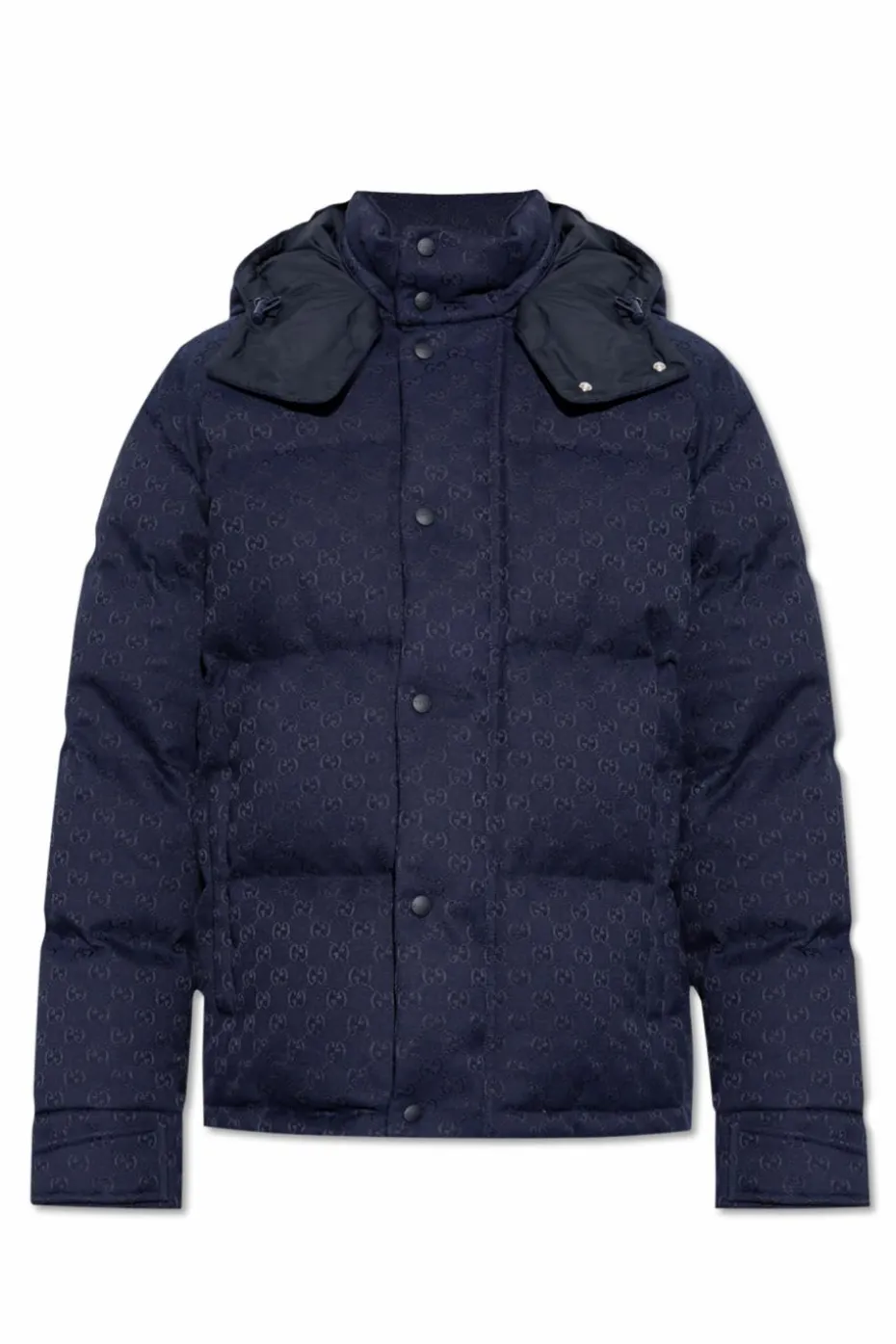 Gucci NAVY BLUE Down jacket with removable hood