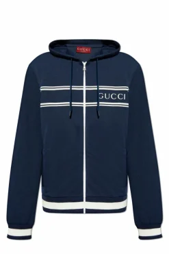 Gucci NAVY BLUE Hooded zip-up sweatshirt
