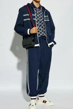 Gucci NAVY BLUE Hooded zip-up sweatshirt