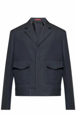 Gucci NAVY BLUE Jacket with embossed logo