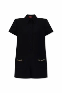 Gucci NAVY BLUE Jumpsuit with a collar
