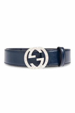 Gucci NAVY BLUE Leather belt