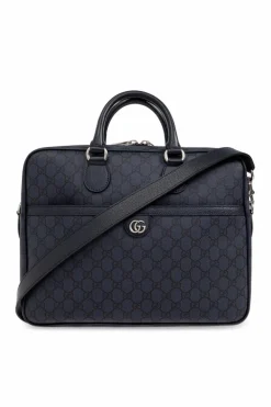 Gucci NAVY BLUE Monogram briefcase