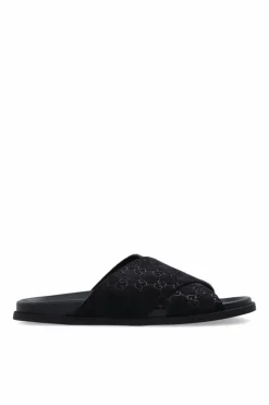Gucci NAVY BLUE Monogram slides
