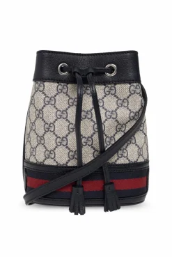 Gucci NAVY BLUE ‘Ophidia Mini’ bucket shoulder bag