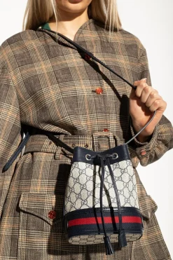 Gucci NAVY BLUE ‘Ophidia Mini’ bucket shoulder bag