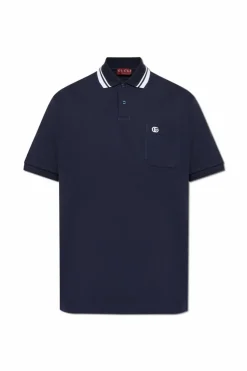 Gucci NAVY BLUE Polo with logo