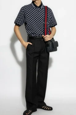 Gucci NAVY BLUE Polo with monogram