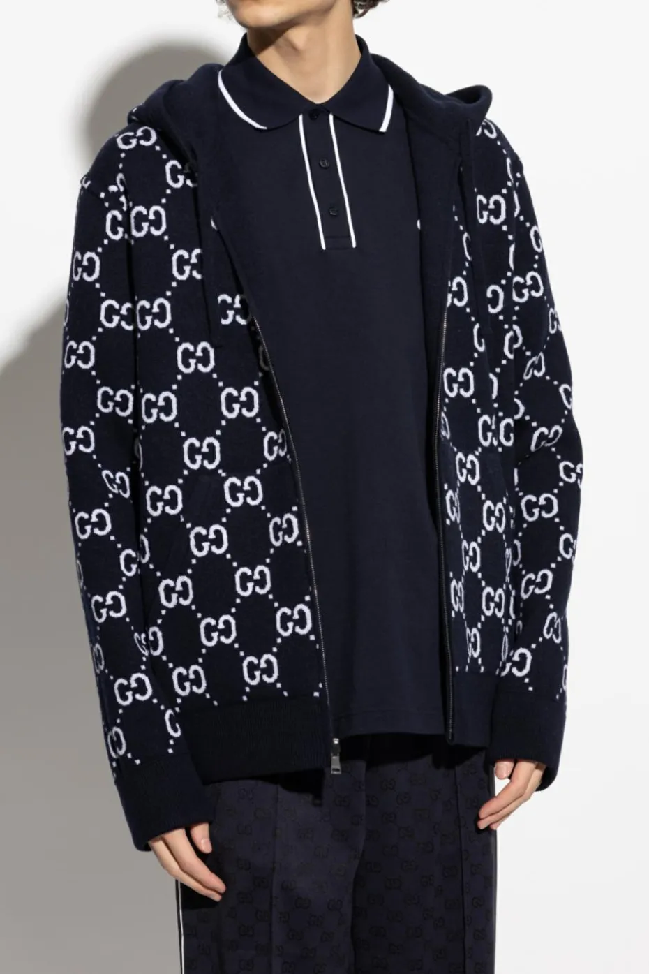 Gucci NAVY BLUE Reversible wool sweater