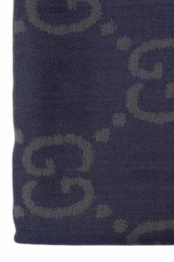 Gucci NAVY BLUE Scarf with ‘GG’ pattern