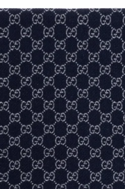 Gucci NAVY BLUE Scarf with monogram