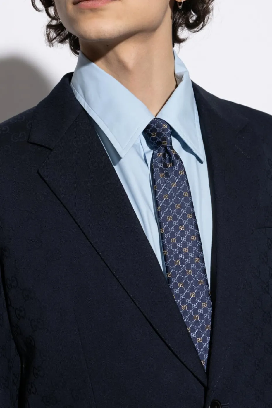 Gucci NAVY BLUE Silk tie