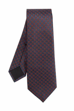 Gucci NAVY BLUE Silk tie with monogram