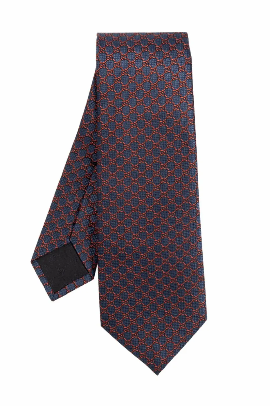 Gucci NAVY BLUE Silk tie with monogram