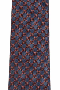 Gucci NAVY BLUE Silk tie with monogram