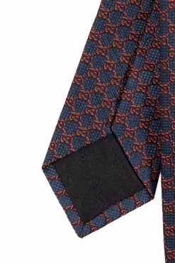 Gucci NAVY BLUE Silk tie with monogram