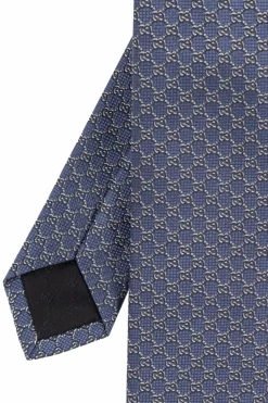 Gucci NAVY BLUE Silk tie with monogram