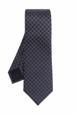 Gucci NAVY BLUE Silk tie with monogram