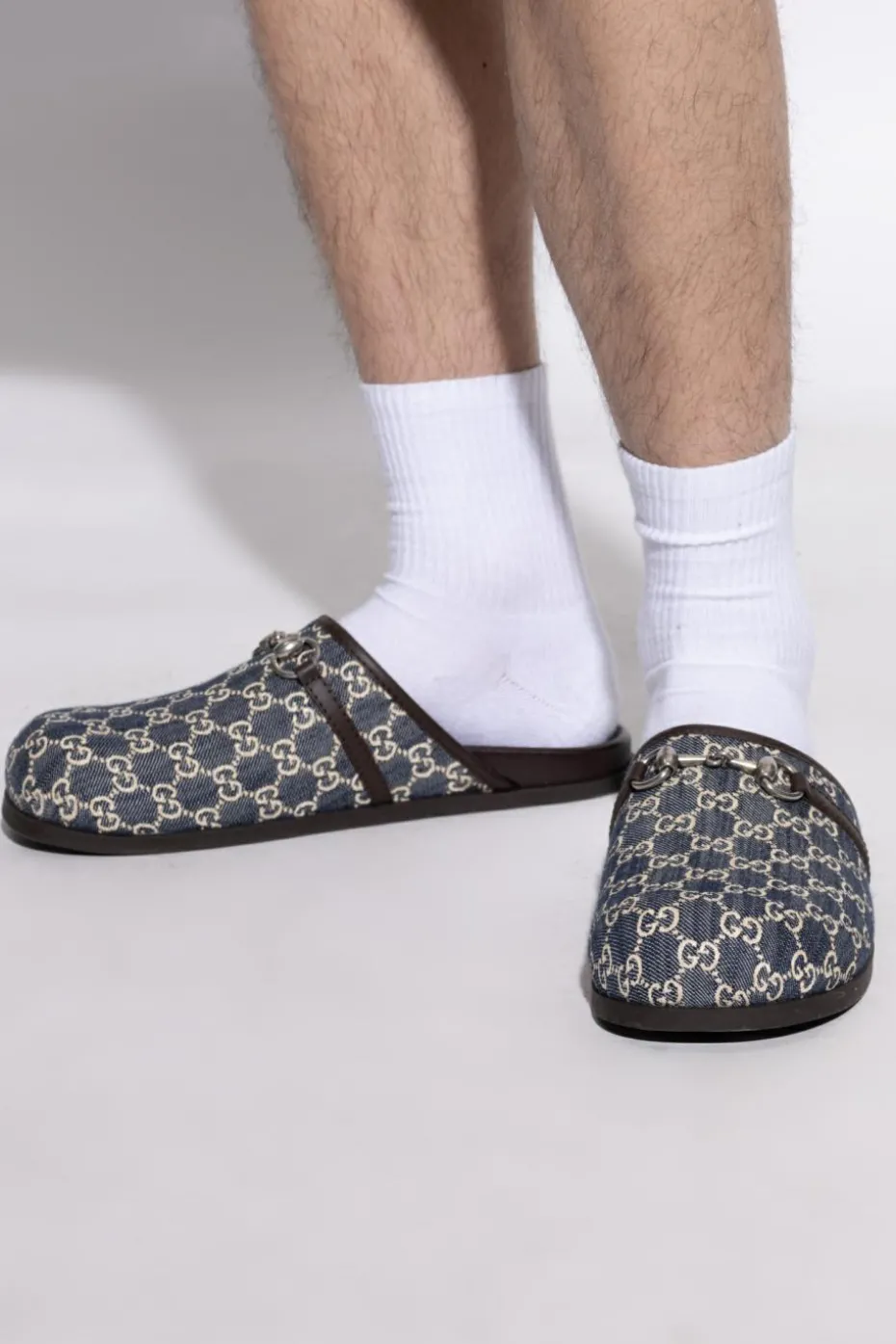 Gucci NAVY BLUE Slides Horsebit