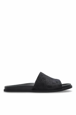 Gucci NAVY BLUE Suede slides