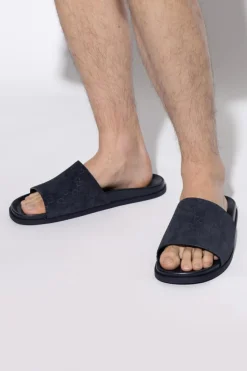 Gucci NAVY BLUE Suede slides
