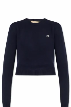 Gucci NAVY BLUE Sweater with logo
