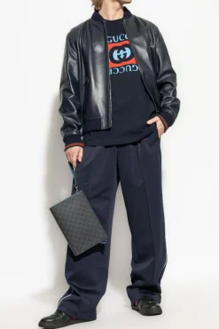 Gucci NAVY BLUE T-shirt with printed logo