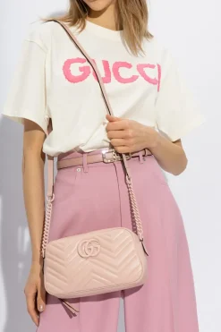 Gucci PINK ‘GG Marmont Small’ shoulder bag