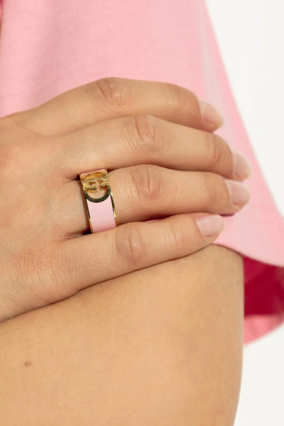 Gucci PINK Ring with logo