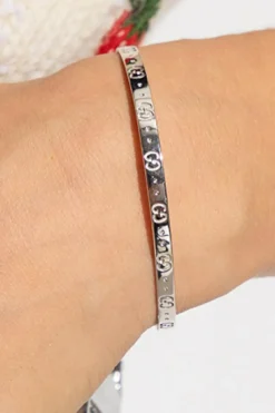 Gucci SILVER Gold bracelet with logo