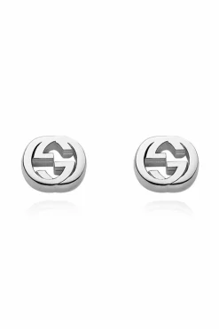 Gucci SILVER Logo earrings