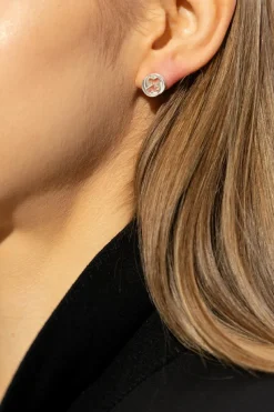 Gucci SILVER Logo earrings