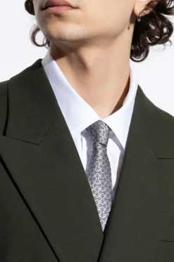 Gucci SILVER Silk tie