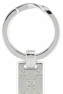 Gucci SILVER Silver keychain with logo