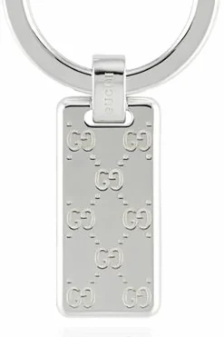 Gucci SILVER Silver keychain with logo