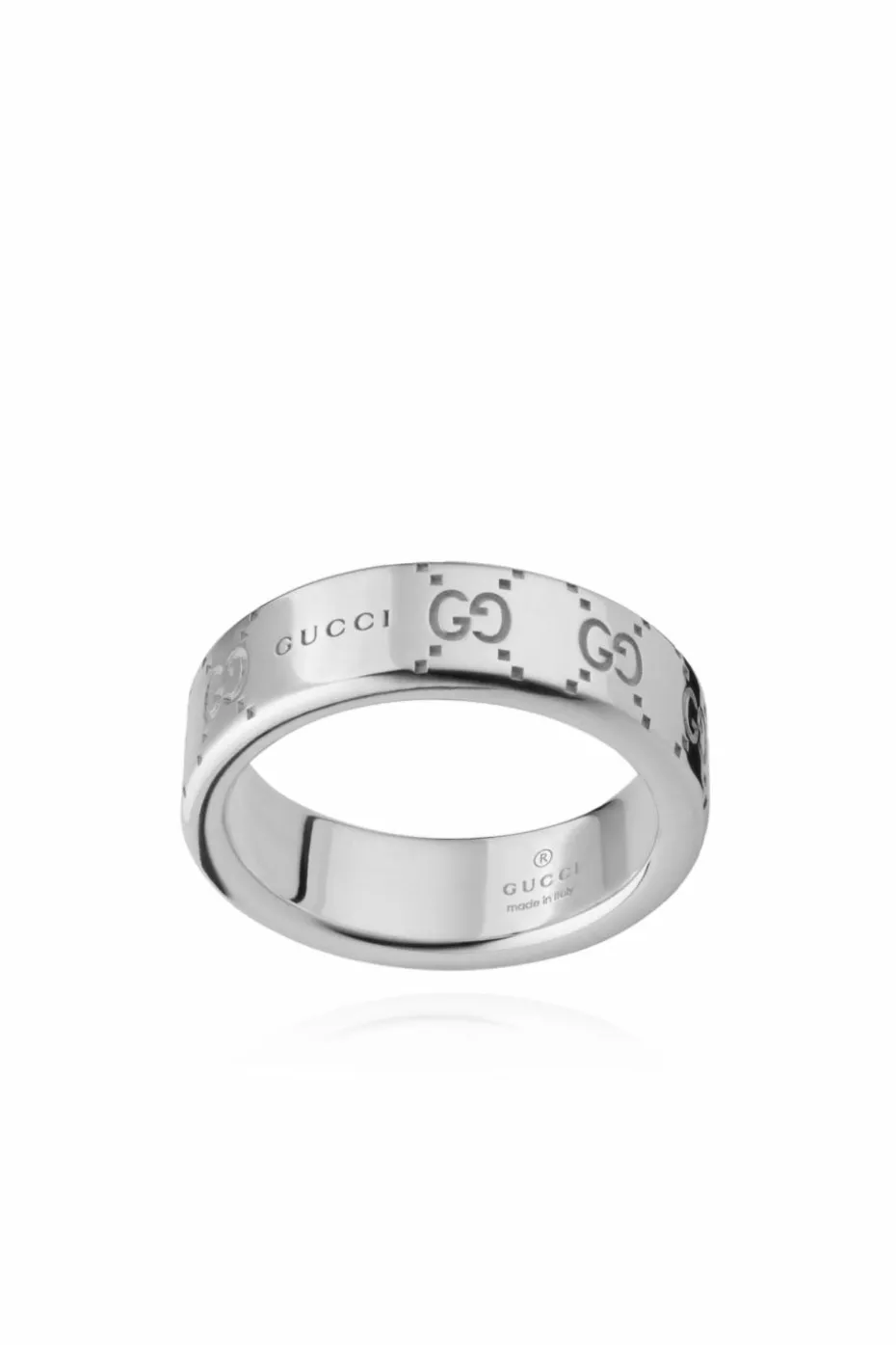 Gucci SILVER Silver ring with engraved logo