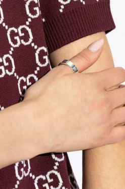 Gucci SILVER Silver ring with engraved logo