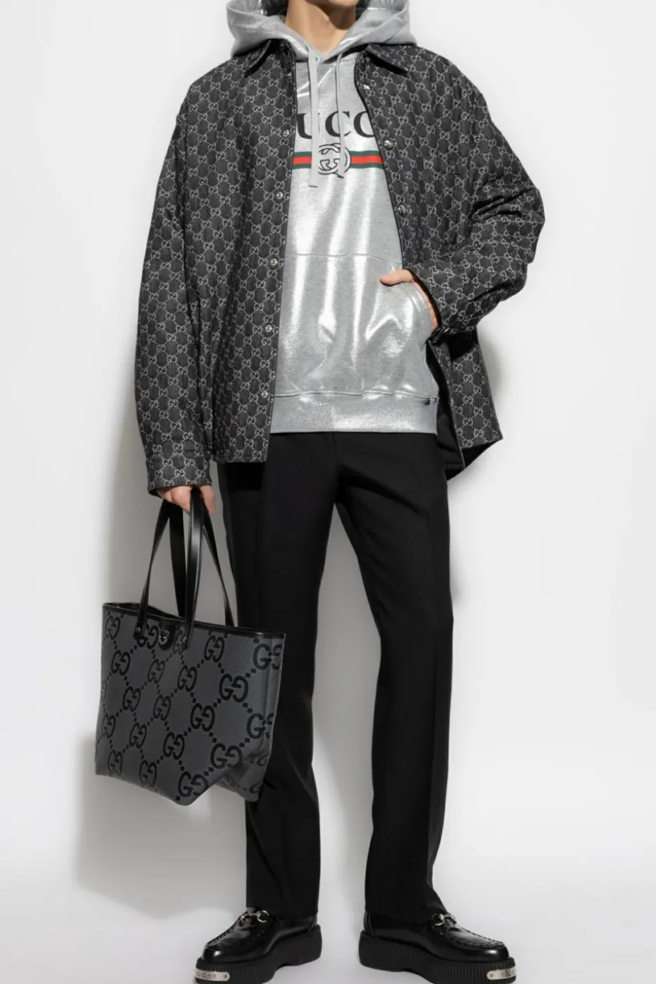 Gucci SILVER Sweatshirt with Lurex thread