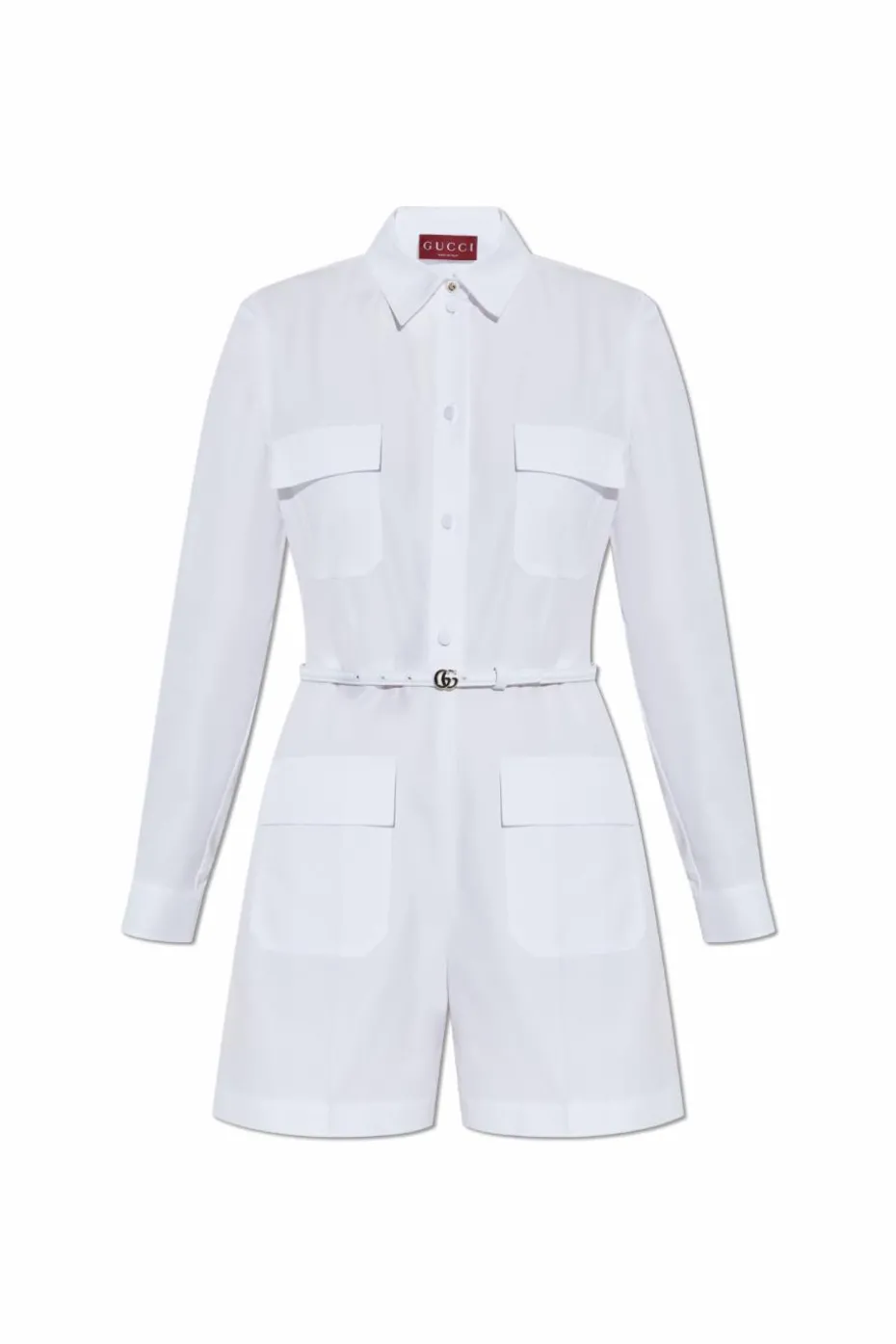 Gucci WHITE Cotton jumpsuit with pockets