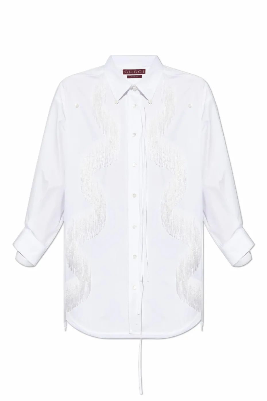 Gucci WHITE Shirt with shimmering fringes