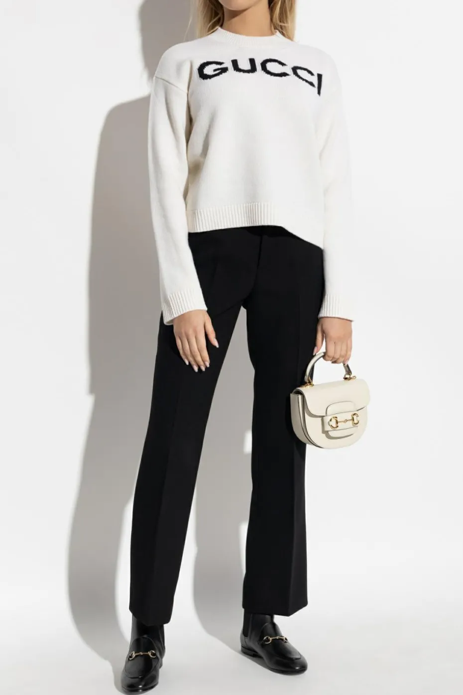 Gucci WHITE Sweater with embroidered logo