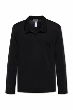 Hanro BLACK Polo Christian with long sleeves