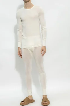 Hanro cream T-shirt with long sleeves