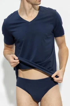 Hanro NAVY BLUE Cotton T-shirt
