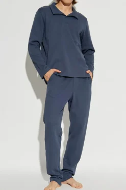 Hanro NAVY BLUE T-shirt with collar