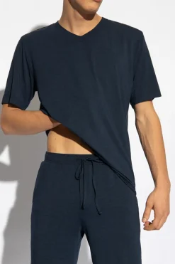Hanro NAVY BLUE V-neck T-shirt