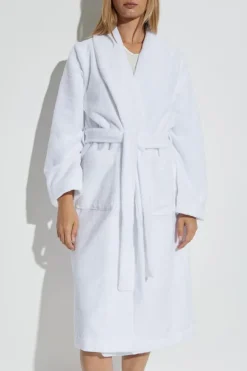 Hanro WHITE Cotton bathrobe with belt